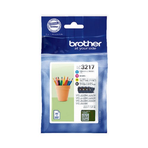 Brother LC3217VAL Ink Cartridge Value Pack 1 each of LC3217BK LC3217C LC3217M LC3217Y