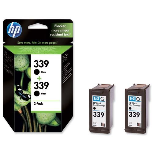 Hewlett Packard No 339 Ink Cartridge Black Twin Pack C9504EE