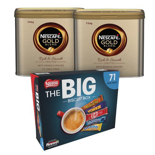 Nescafe Gold Blend 750g 2pk Foc Biscuits