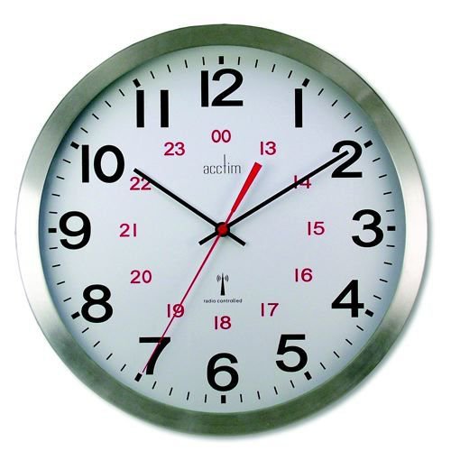 Acctim Century Radio Controlled Aluminium Case Wall Clock