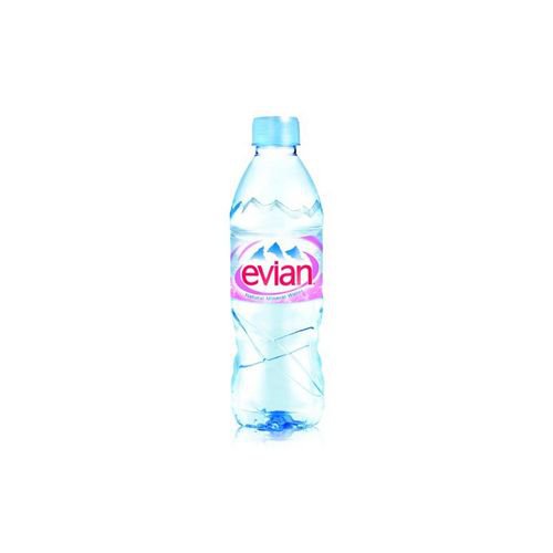 Evian Natural Mineral Water Bottle Plastic 500ml Pack 24