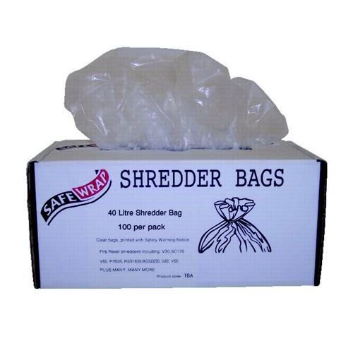 40 Litre- RY19821 Pack of 100 Safewrap Shredder Bags