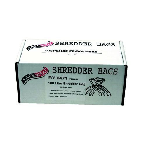 Safewrap 100 Litre Shredder Bag 425x820x990mm Box 50