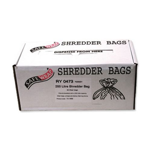 Safewrap 200 Litre Shredder Bag 590x1150x1000mm Box 50