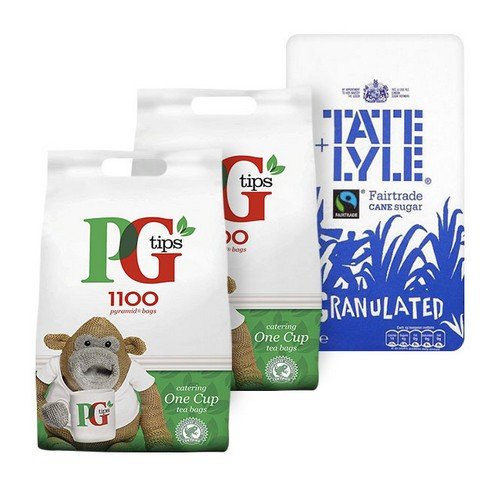 Buy 2 bags of PG Tips 1 Cup 1100 Tea Bags and get 1 bag of Tate&Lyle Granulated Sugar 2kg for free