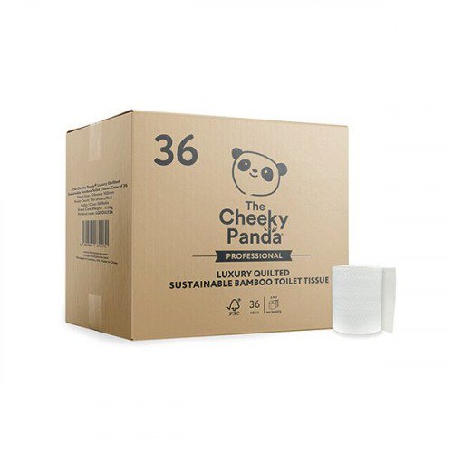 Cheeky Panda Professional 3-Ply Bamboo Toilet Tissue Rolls Quilted 160 Sheet (Pack of 36) LQTOILT36 Toilet Tissue JA2576