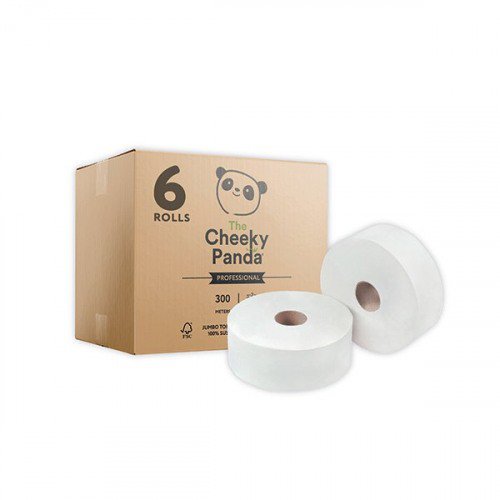 Cheeky Panda Professional Bamboo 2-Ply Maxi Jumbo Toilet Roll 300m (Pack of 6) PFMAXJRL6 Toilet Tissue JA2580