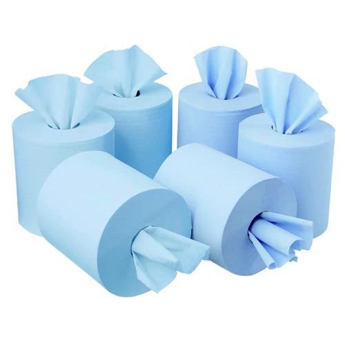Initiative Centrefeed Roll 150m Blue Two-Ply 175 x 417 sheets Pack 6