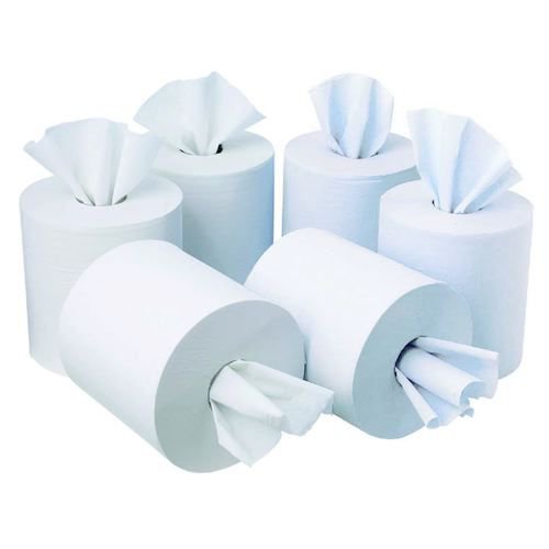 Initiative Centrefeed Roll 150m White Two-Ply 175 x 417 sheetss Pack 6