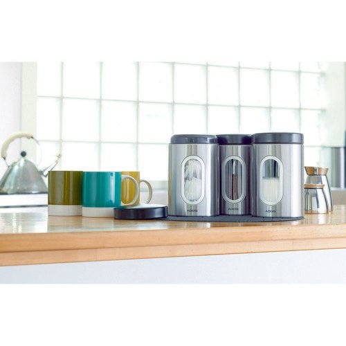 Addis Set Of 3 Self Seal Canisters With Window