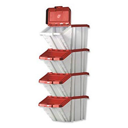 MultiFunctional Containers Red Lids Pack 4 Parts Containers JA3516