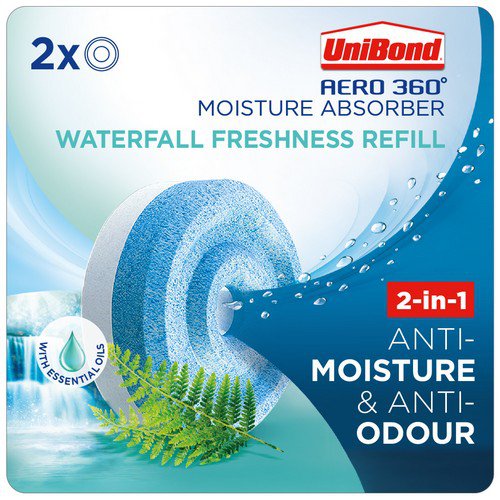 UniBond Aero 360 Waterfall Freshness Refills  2 Pack