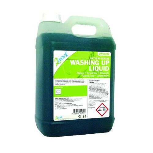 2Work Antibacterial Washing Up Liquid 5 Litre 221