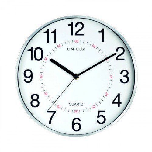 Unilux Aria Quartz Wall Clock 28.5cm Metal Grey