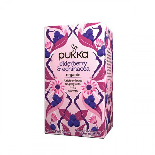 Pukka Elderberry and Echinacea Tea Bags Organic (Pack of 20) 05060229011480 Hot Drinks JA3887