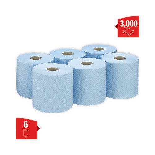 Wypall L10 Wiper Roll Control Centrefeed Blue (Pack of 6) 7407 Paper Towels JA4370