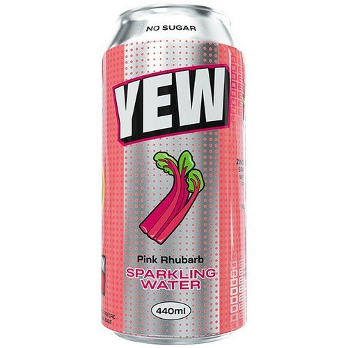 Yew Pink Rhubarb Sparkling Water 12x440ml