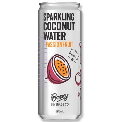 Bonsoy Sparkling Coconut Water Passionfruit 12x250ml