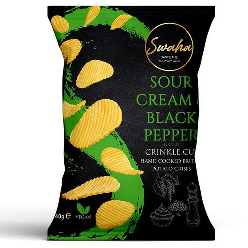 Swaha Crinkle Sour Cream & Black Pepper 24x40g