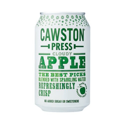 Cawston Press Sparkling Cloudy Apple 330ml Can Pack of 24 CANS101