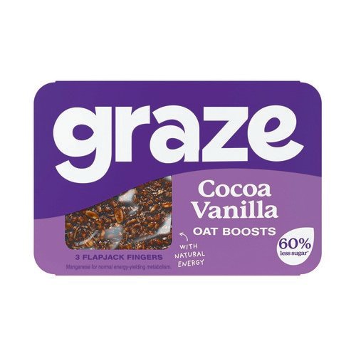 Graze Cocoa Vanilla Oat Boosts Flapjack Snack 50g Pack of 9 C009513