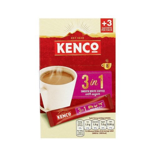 Kenco Smooth White Coffee with Sugar Sachets 12.6g Pack of 8 FOKEN043