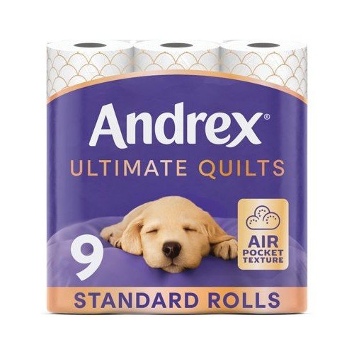 Andrex Ultimate Quilts Toilet Roll 3-Ply 155 Sheets Per Roll (Pack of 9) 4474132