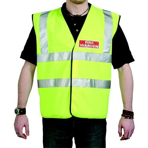 Guardian Fire Identifying Vest High Visibility Yellow with Fire Warden Reflective Logo