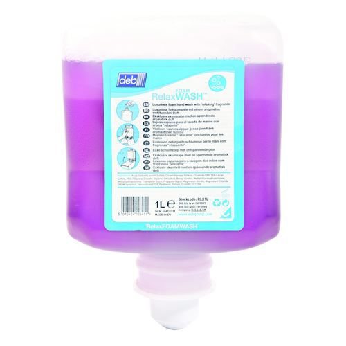 DEB Relax Calming Foam Hand Wash 1 Litre Cartridge Pack of 6 Hand Soap, Creams & Lotions JA5180