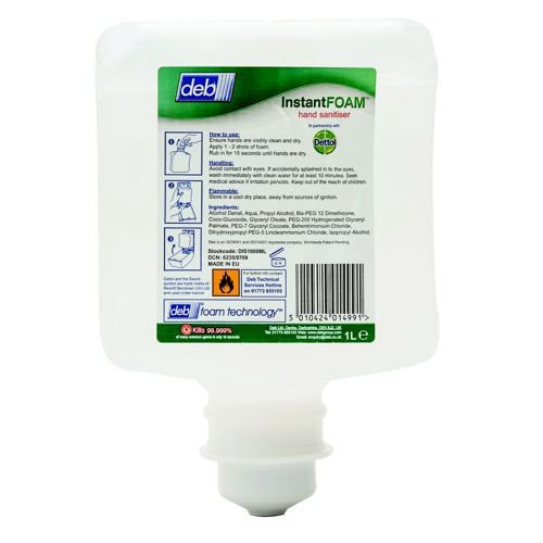 DEB Instant Foam 1 Litre Cartridge Pack of 6 Hand Soap, Creams & Lotions JA5187