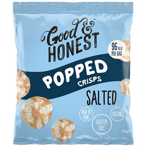 Good & Honest  Popped Chips  Sea Salt - 24x23g Food & Confectionery JA6531