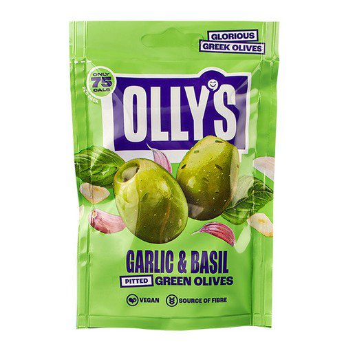 Olly's Olives  Garlic & Basil 12x50g Food & Confectionery JA6583
