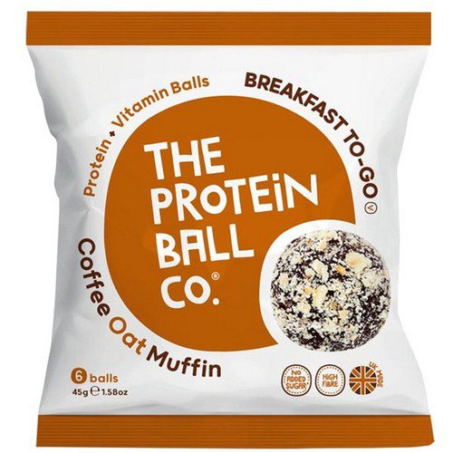 The Protein Ball Co  Breakfast To Go  Coffee Oat Muffin - 10x45g