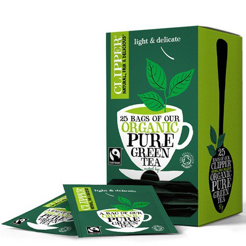 Clipper Enveloped  25  F/T Organic Pure Green Tea - 6x25 Hot Drinks JA6695