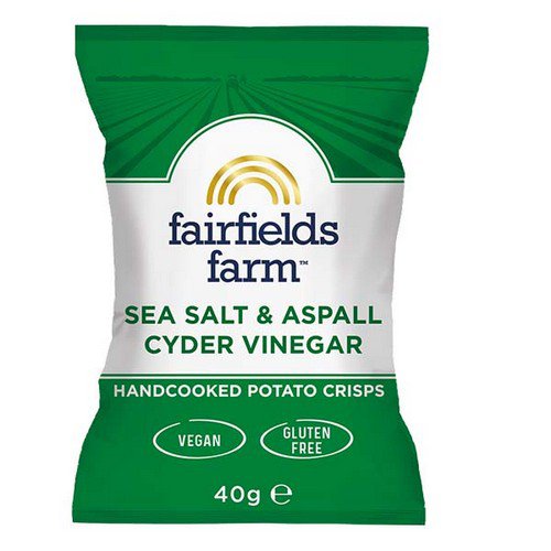Fairfields Crisps  Sea Salt & Aspall Vinegar  36x40g