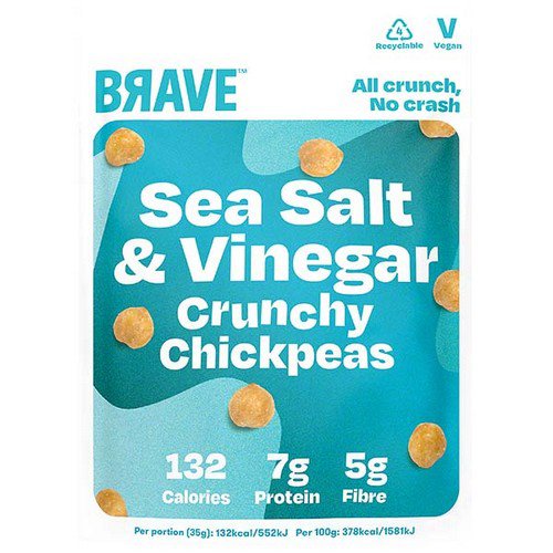 Brave Roasted Chickpeas  Salt & Vinegar  12x35g Food & Groceries JA6922
