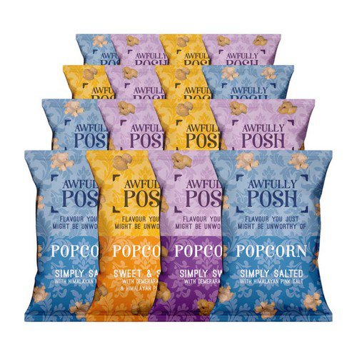 Awfully Posh Popcorn  Mixed Case (Salted Sweet & Salty Sweet)  18x20/25g Food & Groceries JA6977
