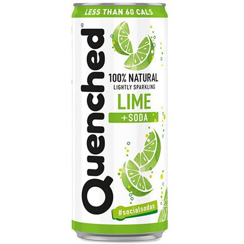 Quenched  100% Natural  Lime & Soda - 24x250ml