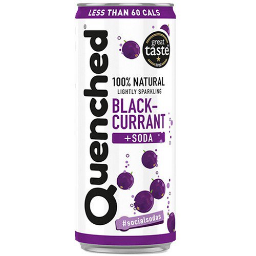 Quenched  100% Natural  Blackcurrant & Soda - 24x250ml