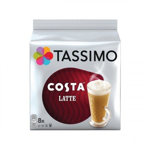 Tassimo Costa Latte Coffee 16 Pods x5 Pack (Pack of 80) 4056534
