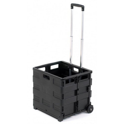 ProplazÂ® Folding Box Truck; Fixed Wheels; Plastic; 35Kg; Black