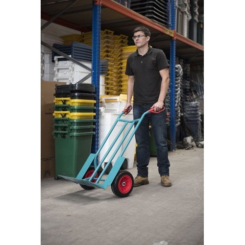 Apollo Heavy Duty Sack Truck; Extra Wide; Puncture Proof Wheels; Steel; 250Kg; Teal
