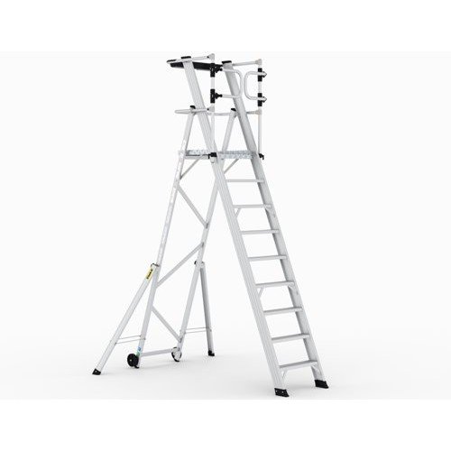 Large Platform Folding Steps With Safety Gates 9 Tread