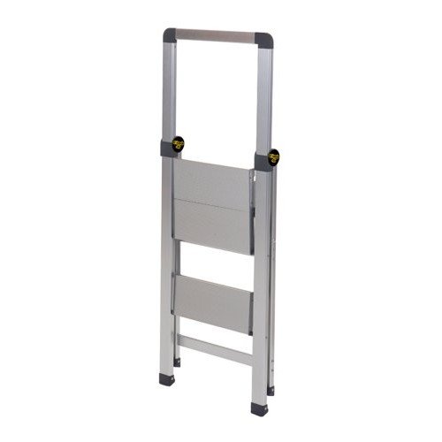 Climb-ItÂ® Slim Folding Step; 2 Tread; Aluminium; 150Kg; Silver