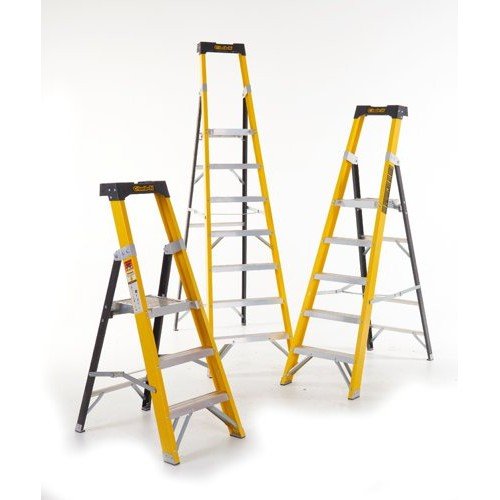Climb-ItÂ® Glass Fibre Platform Stepladder; 8 Tread; 150Kg; Yellow/Black