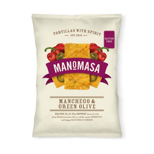 Manomasa Corn Chips  Manchego & Green Olive 16x40g