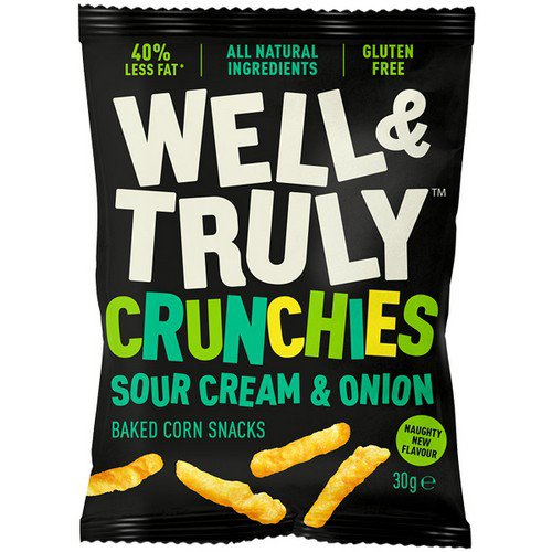 Well & Truly Crunchies  Sour Cream & Onion  10x30g