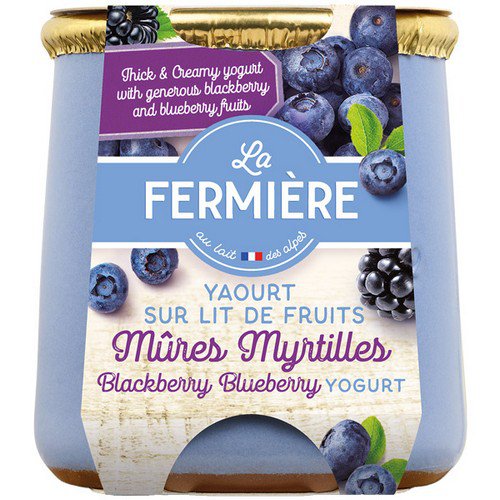 La Fermiere  Blackberry & Blueberry Yoghurt  6x140g