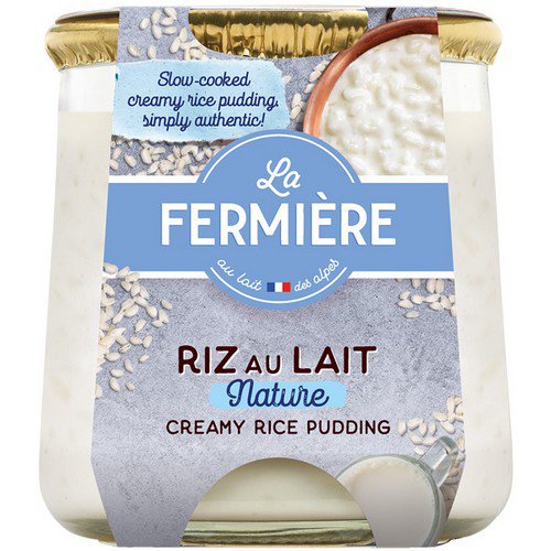 La Fermiere Glass  Plain Rice Pudding  6x160g