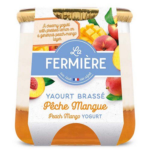 La Fermiere Glass Yoghurt Jar  Peach & Mango  6x160g
